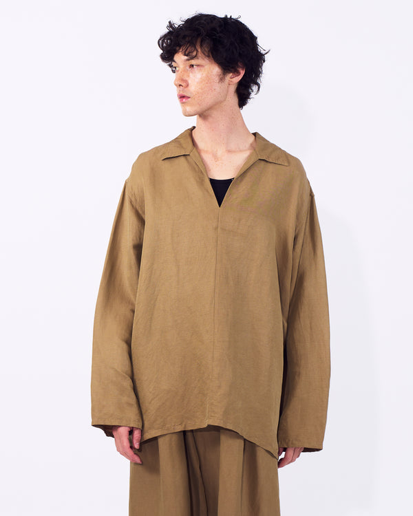 Linen Silk Kersey Skipper Shirt