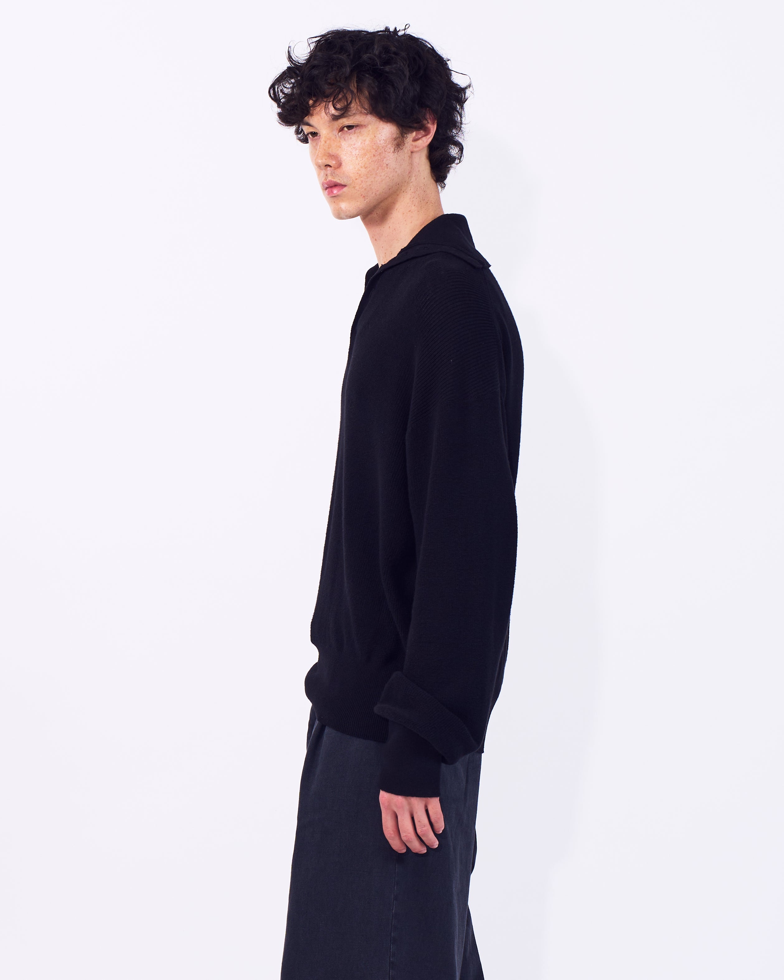 Highneck Henley Rib Sweater | YOKE Official Website