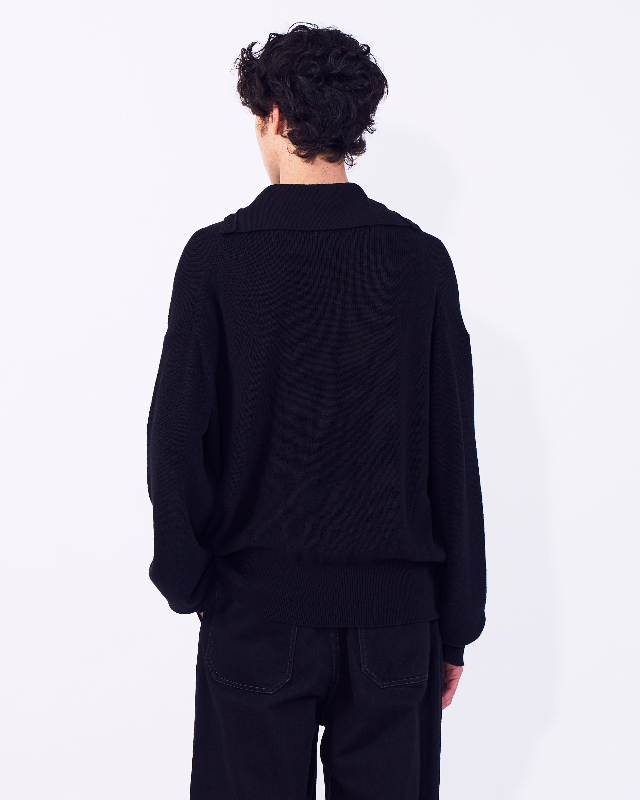 Highneck Henley Rib Sweater | YOKE Official Website