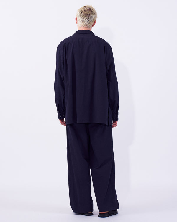 Modal Twill Double Pocket Open Collar Shirt