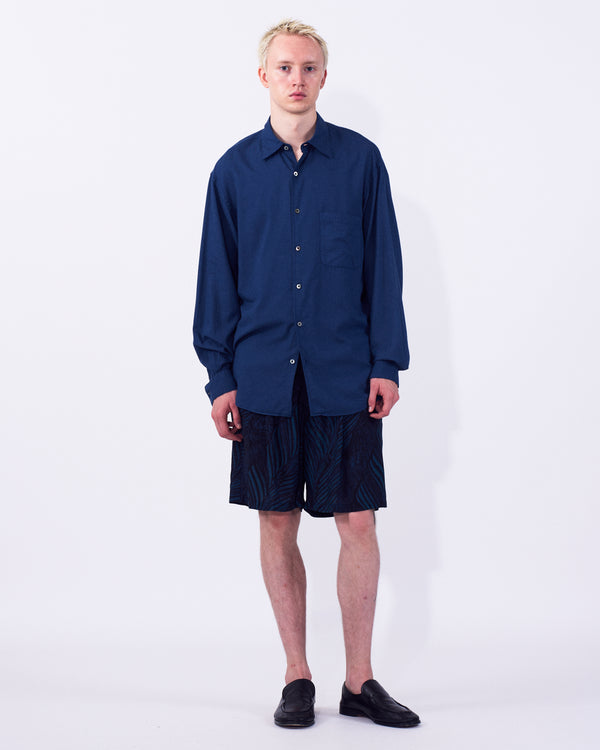 Cotton Silk Twill Garment-dyed Loosed Shirt