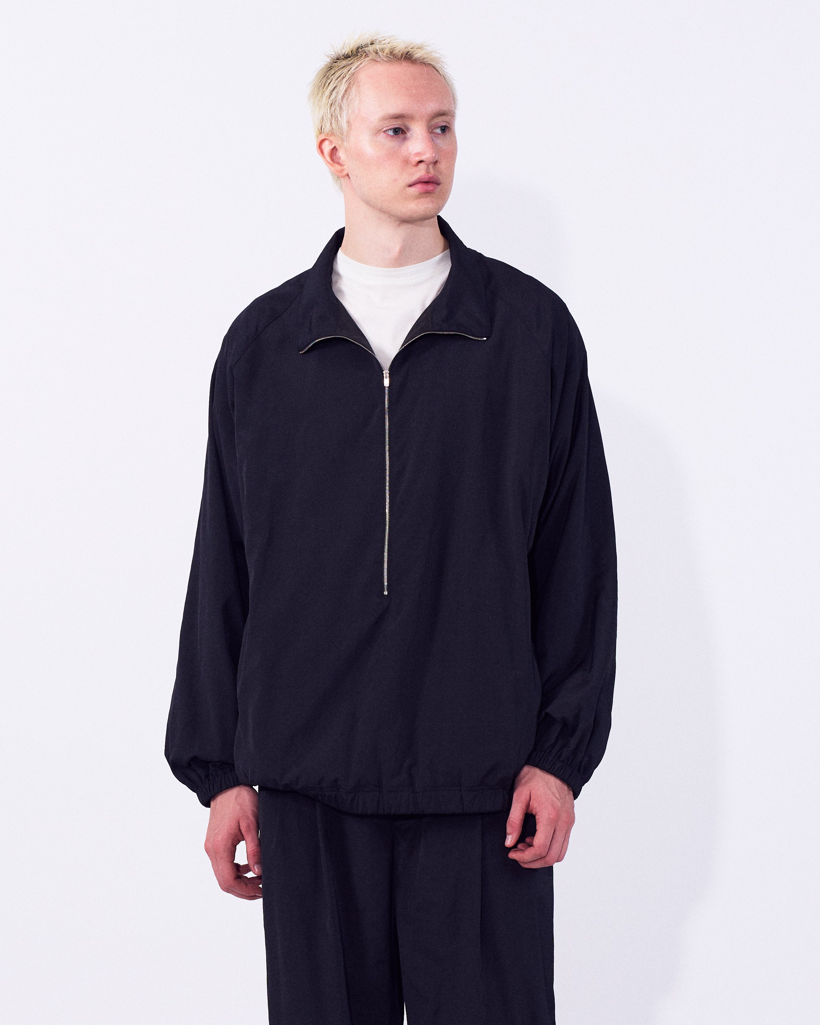 Silk Nylon 3/4 Zip Pullover | YOKE Official Website
