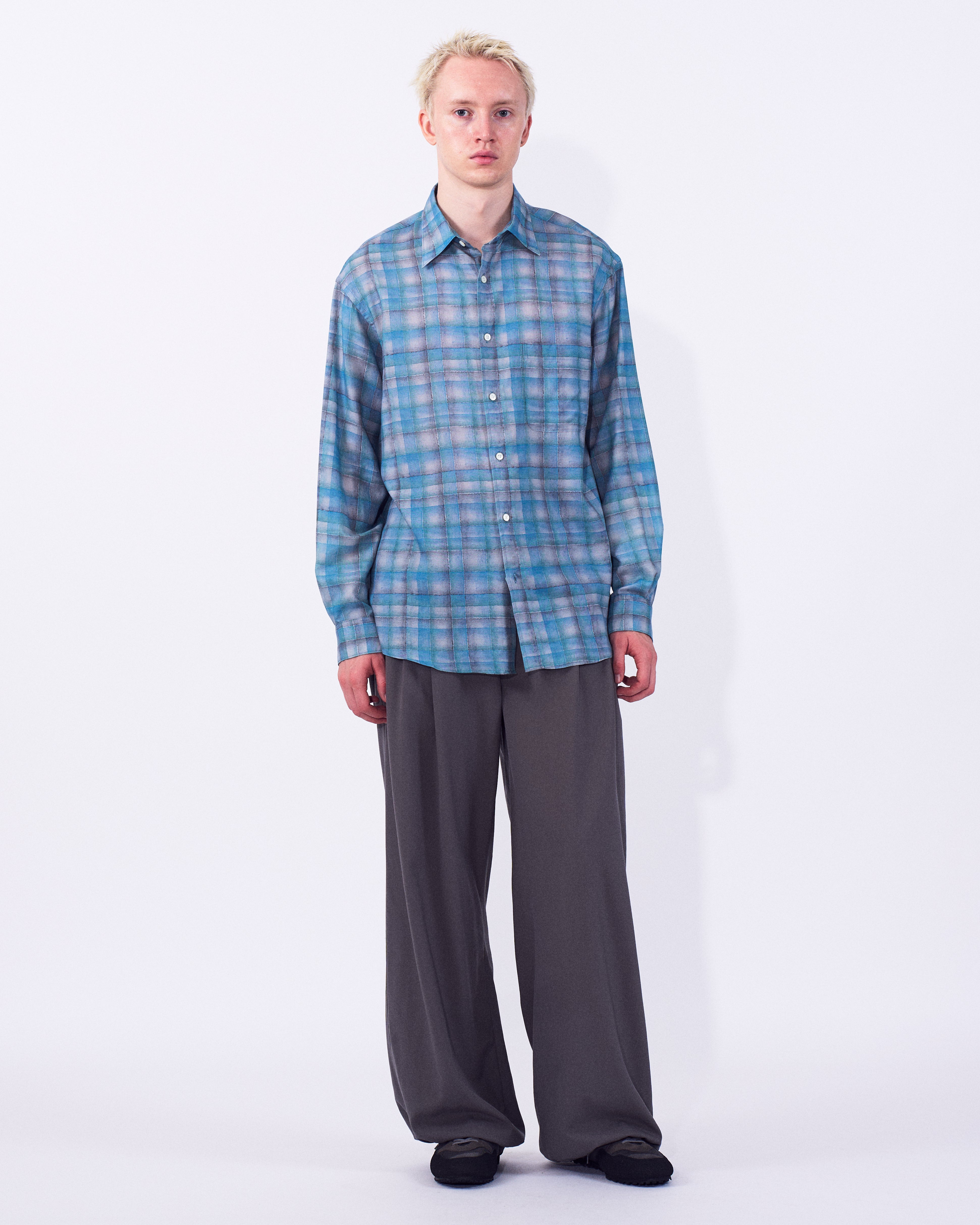 Printed Plaid Cotton Twill Shirt | YOKE Official Website