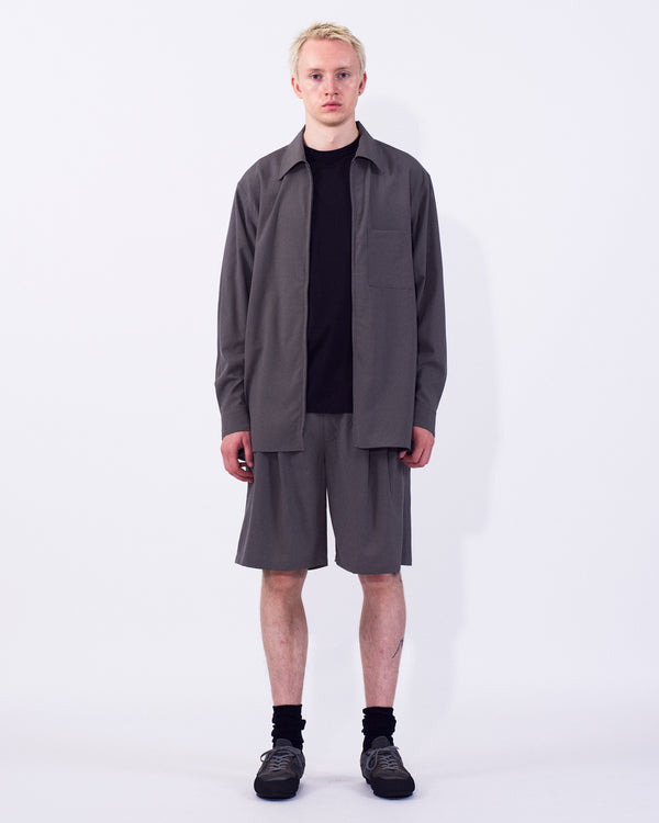Wool Washer Tropical Zip Shirt