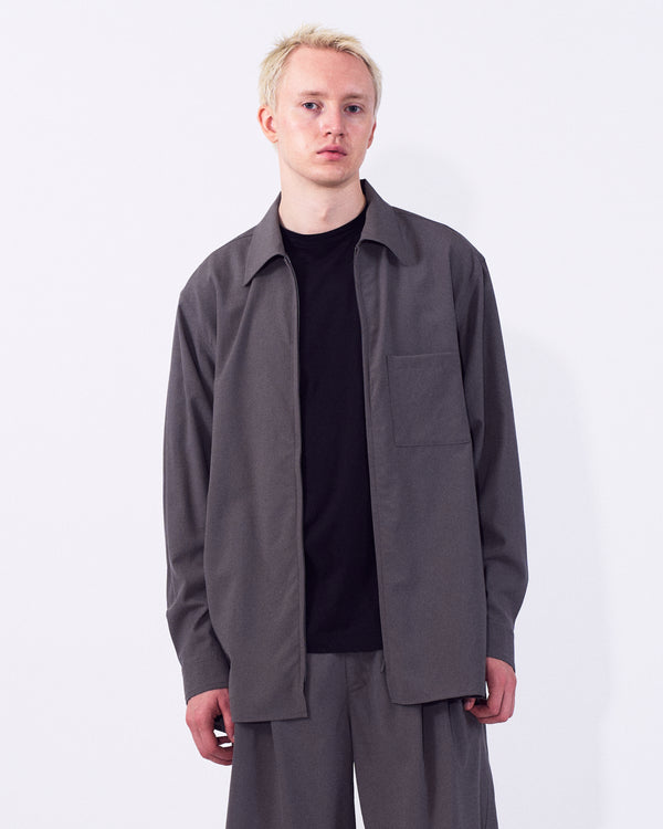 Wool Washer Tropical Zip Shirt