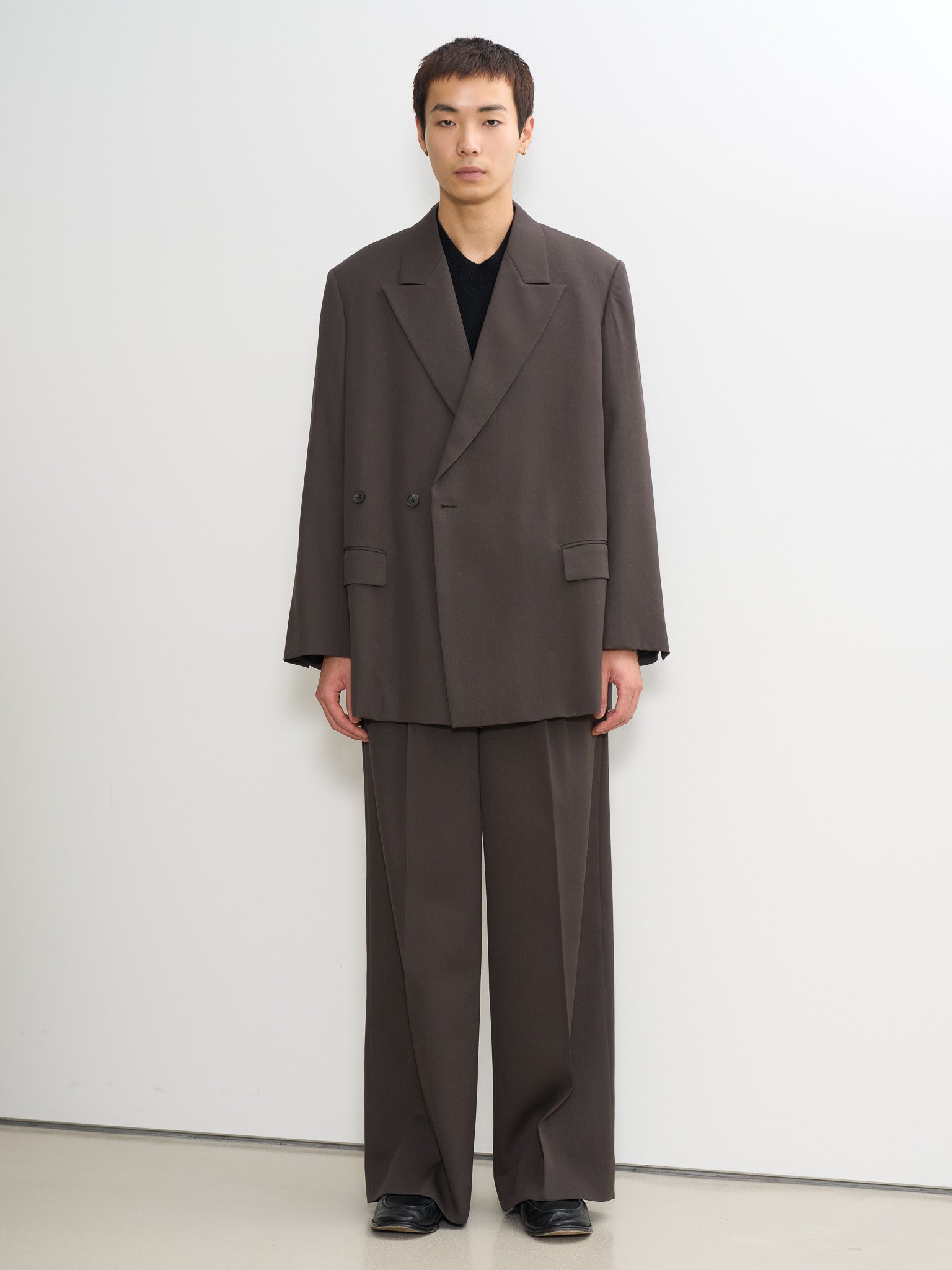Wool Gabardine Double Breasted Jacket