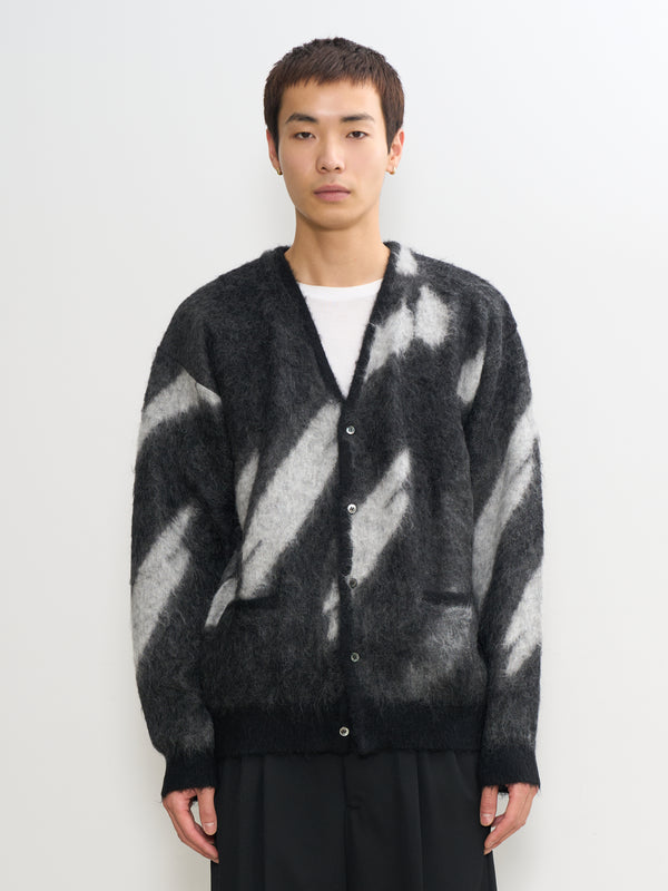 Kid Mohair Jacquard Cardigan