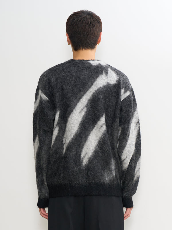 Kid Mohair Jacquard Cardigan