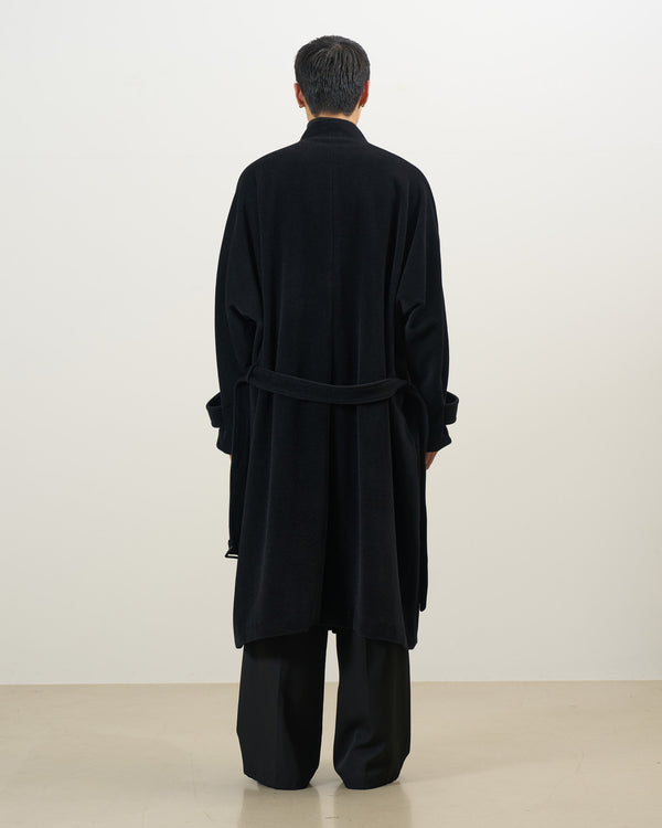 Angora Wool Stand Collar Over Coat