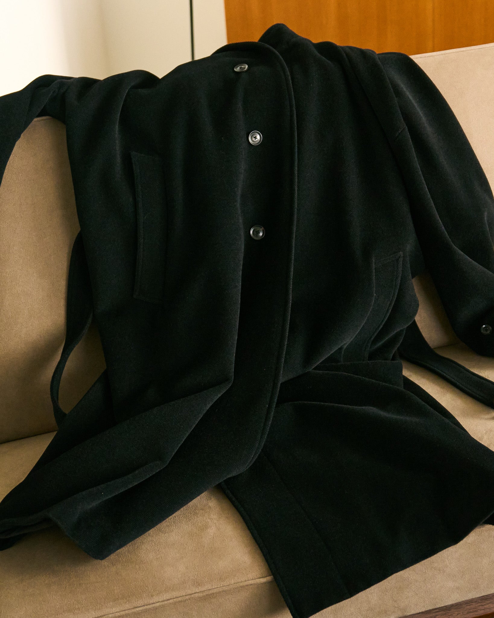 Angora Wool Stand Collar Over Coat – YOKE