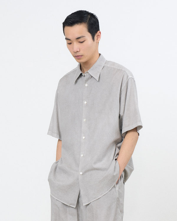 Cotton Silk Twill Garment-Dyed Loosed Shirt