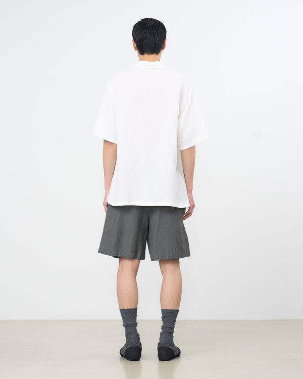Wool Linen Weather Cloth 3pleated Shorts