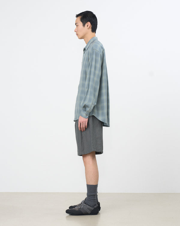 Tencell Ombre Plaid Regullar Collor Shirt