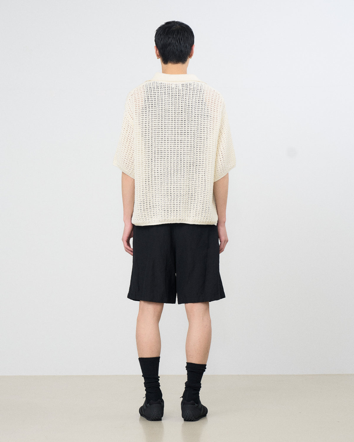 Wool Linen Weather Cloth 3pleated Shorts