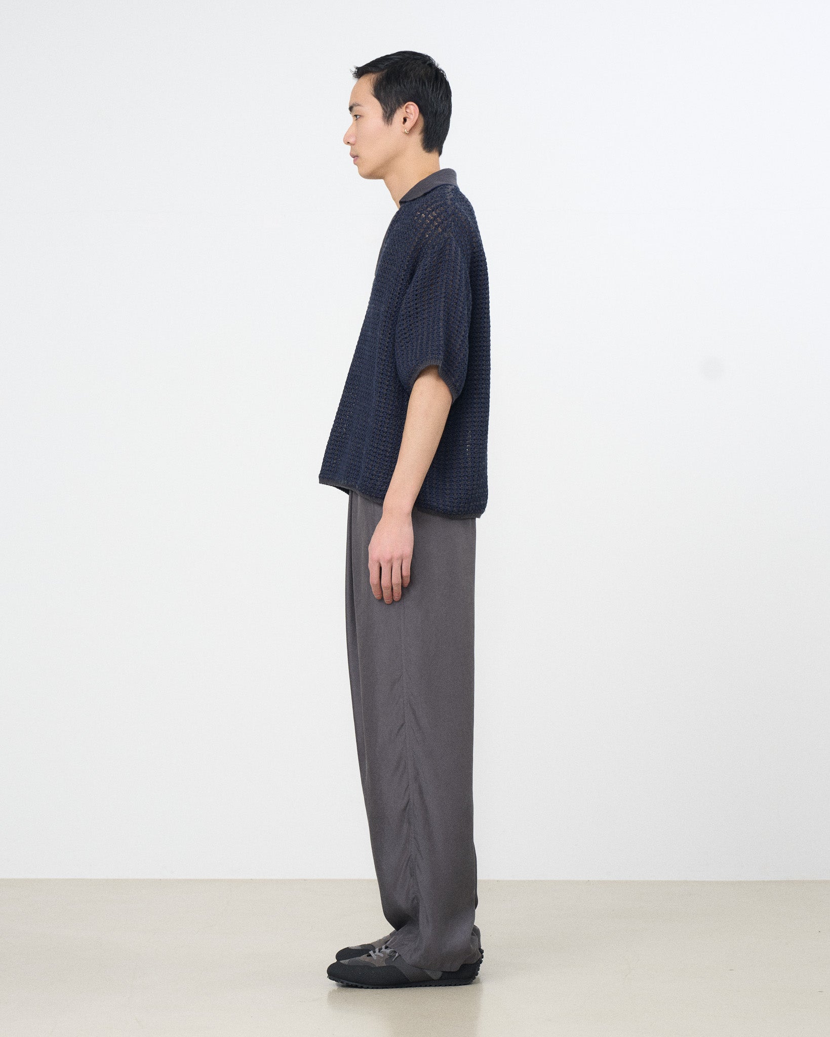 Cotton Mesh Knit Skipper Polo Shirt | YOKE Official Website