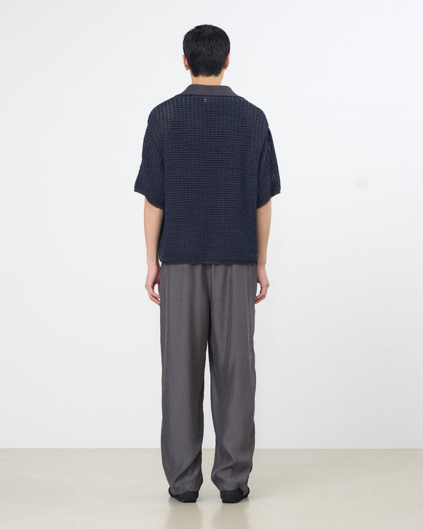Cotton Mesh Knit Skipper Polo Shirt