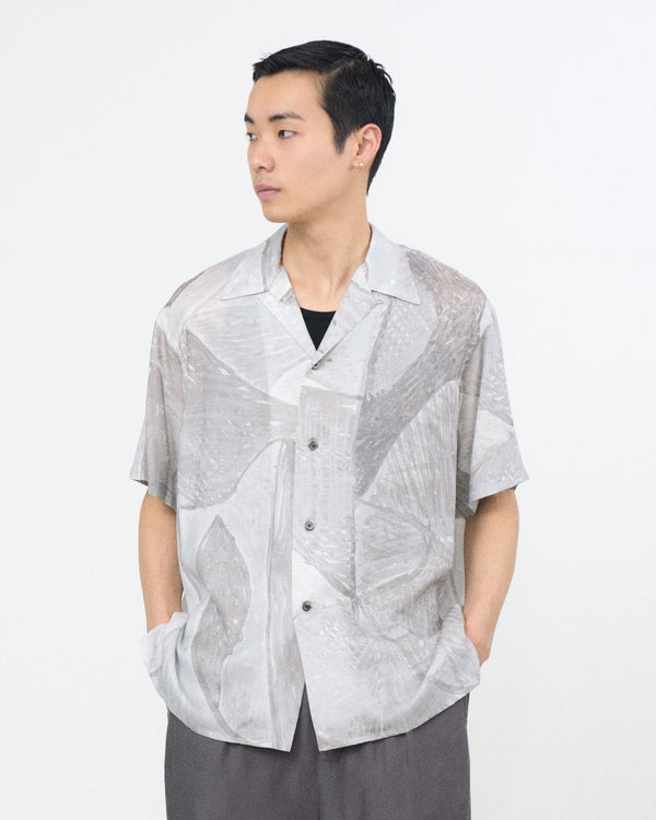 Printed Tencell Twill Open Collar Shirt　