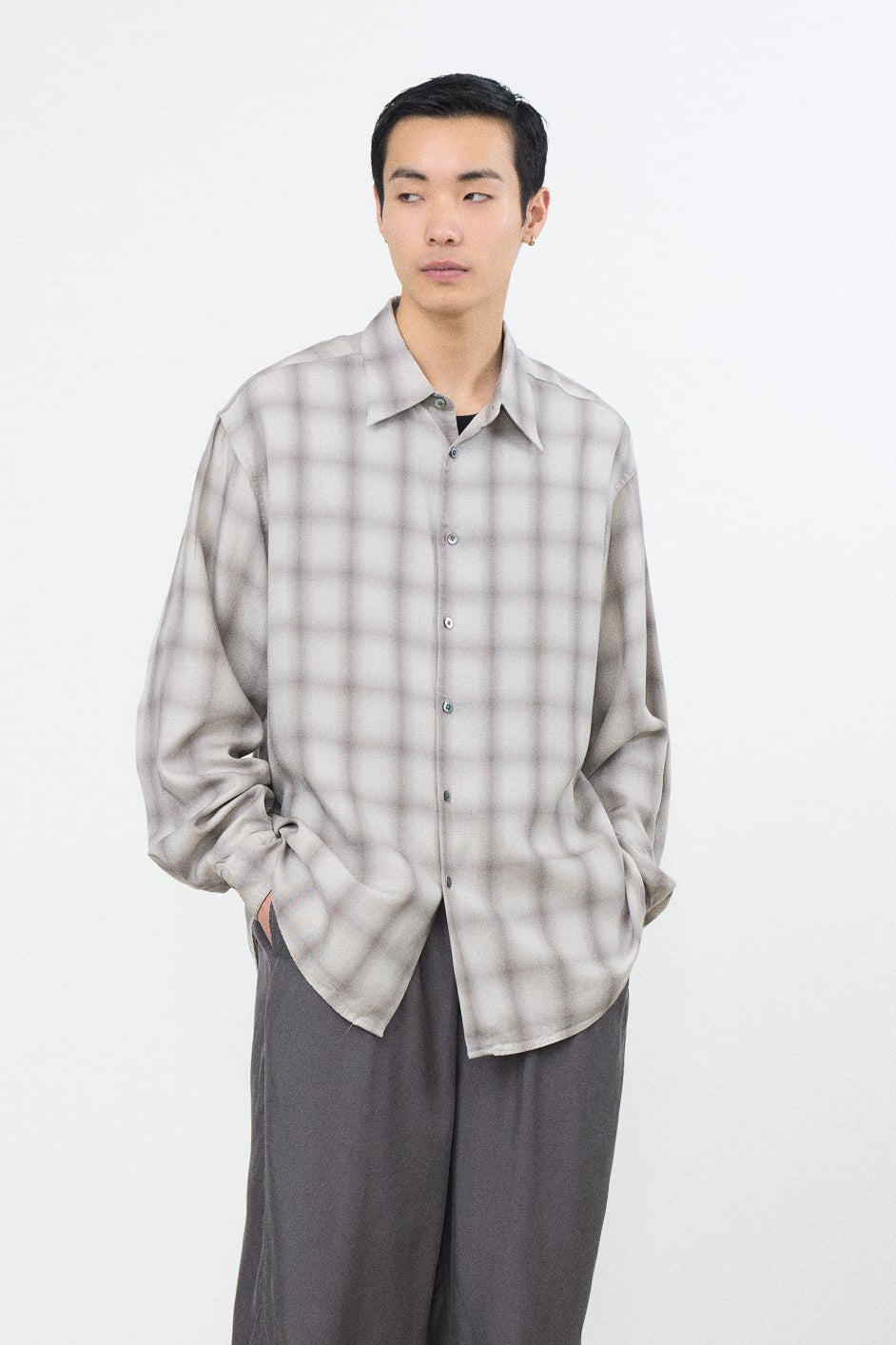 Printed Plaid Cotton Twill Shirt | YOKE Official Website