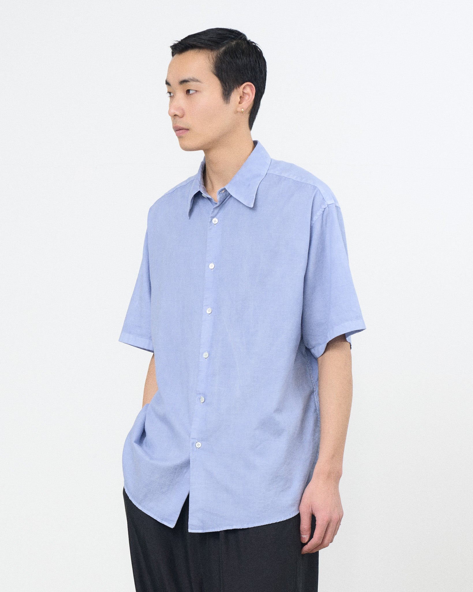 Rib Knit Sheer Shirt | YOKE Official Website