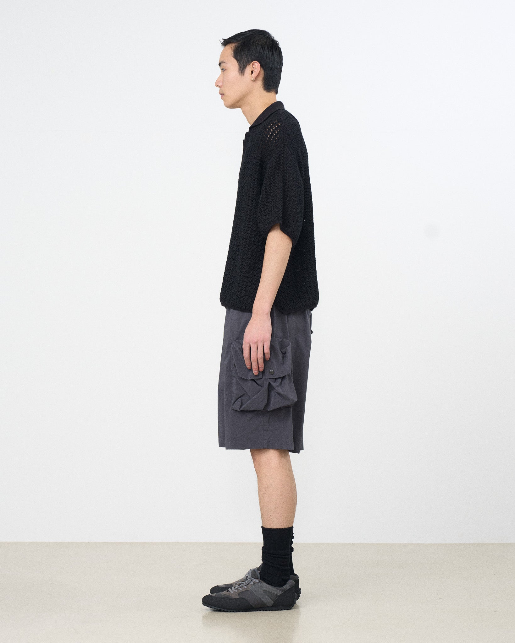 Cotton Mesh Knit Skipper Polo Shirt | YOKE Official Website