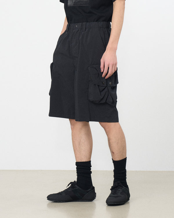 Nylon Twill Multi Pocket Utility Shorts