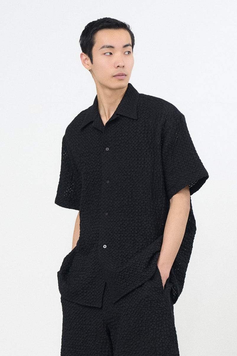 Embroidery Lyocell Ramie Lawn Open Collar Shirt | YOKE Official Embroidery Lyocell Ramie Lawn Open Collar Shirt | YOKE Official