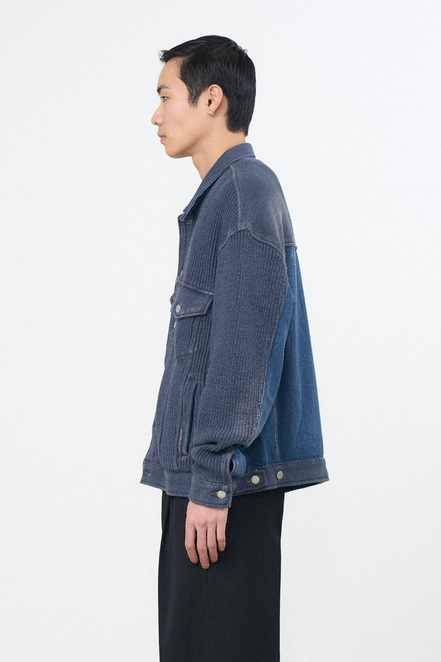 Denim Trucker Knit Jacket | YOKE Official Website