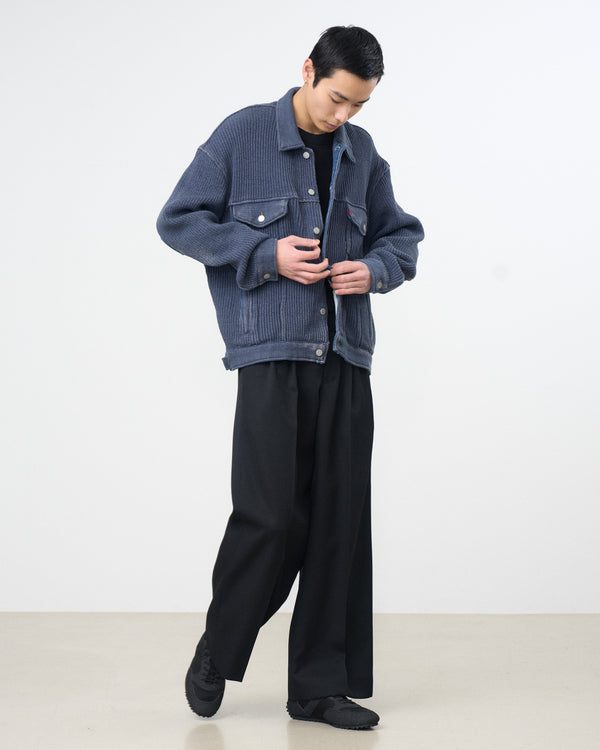 Connected Knit Denim Trucker Jacket