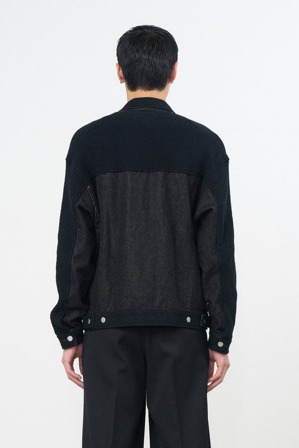 Connected Knit Denim Trucker Jacket